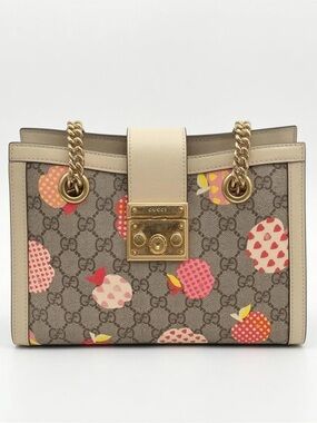 Gucci Beige and Pink Patterned Shoulder Bag